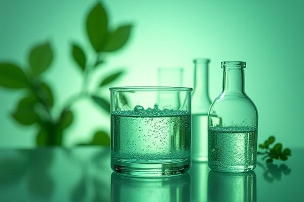 Macro shot of precision laboratory glassware and a subtle chemical reaction, indicating advanced dermatological research.